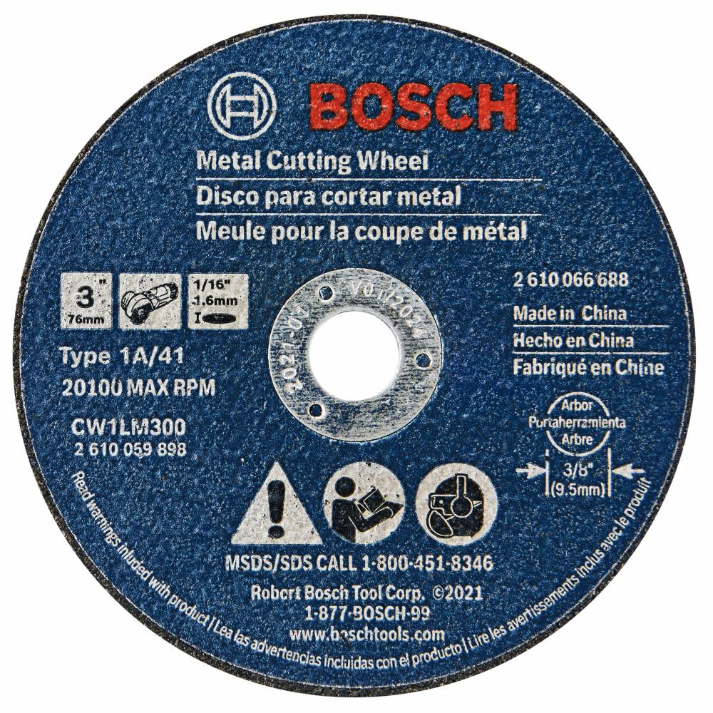 

Bosch 3" x .1/16" 3/8" Arbor Type 1 Metal Cutting Wheel
