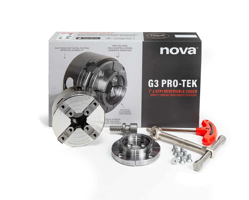 

Nova PRO-TEK G3 Direct Thread Version 1"x 8 TPI Chuck & Jaws