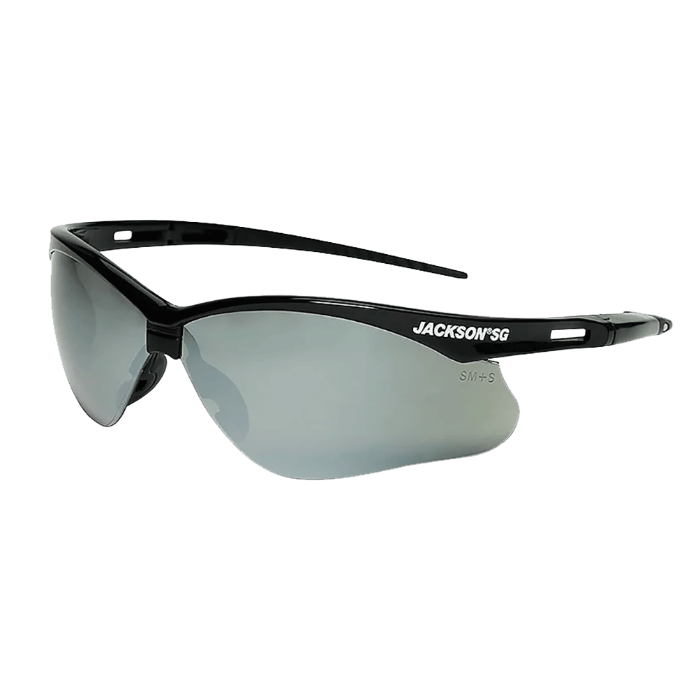 Jackson Safety Safety Glasses Anti-Fog Coating Smoke Mirror Lens Black Frame