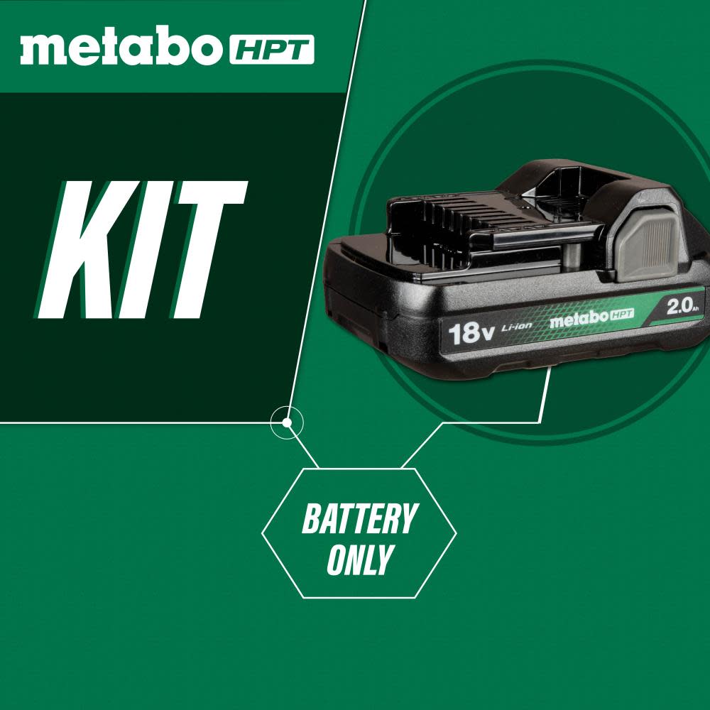Metabo HPT 18V Lithium Ion 2Ah Batteries Charger Kit UC18YKSLSM