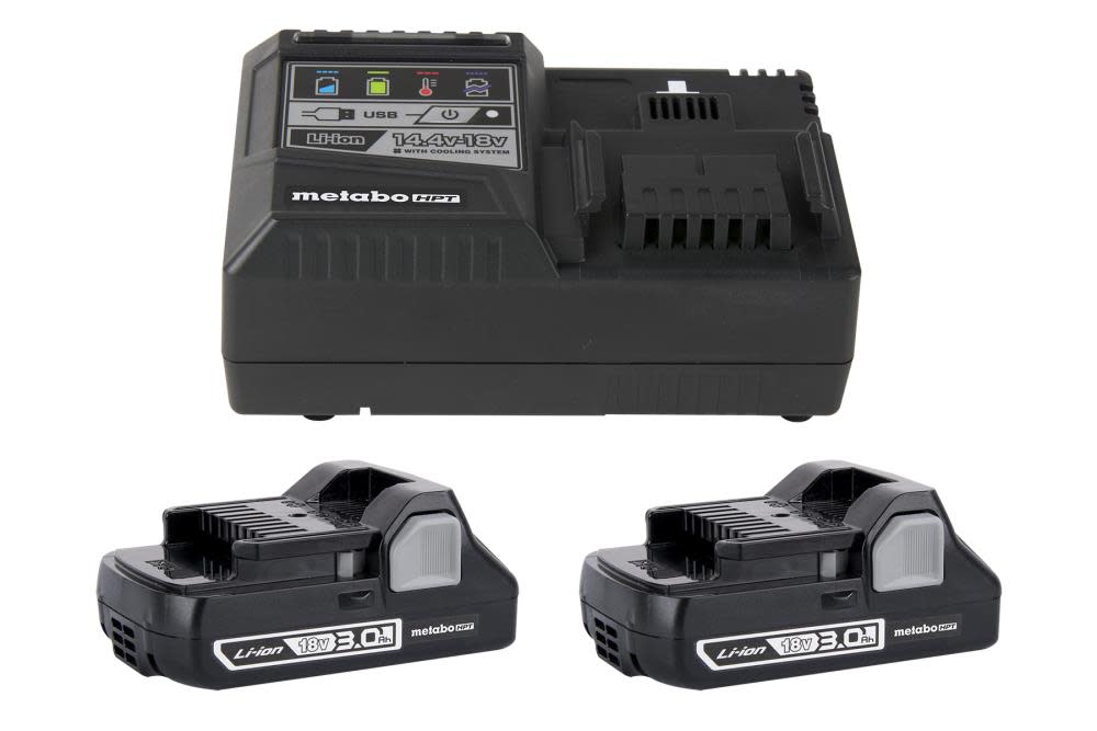 

Metabo HPT 18V Lithium Ion Battery and Charger Kit, 3.0 Ah