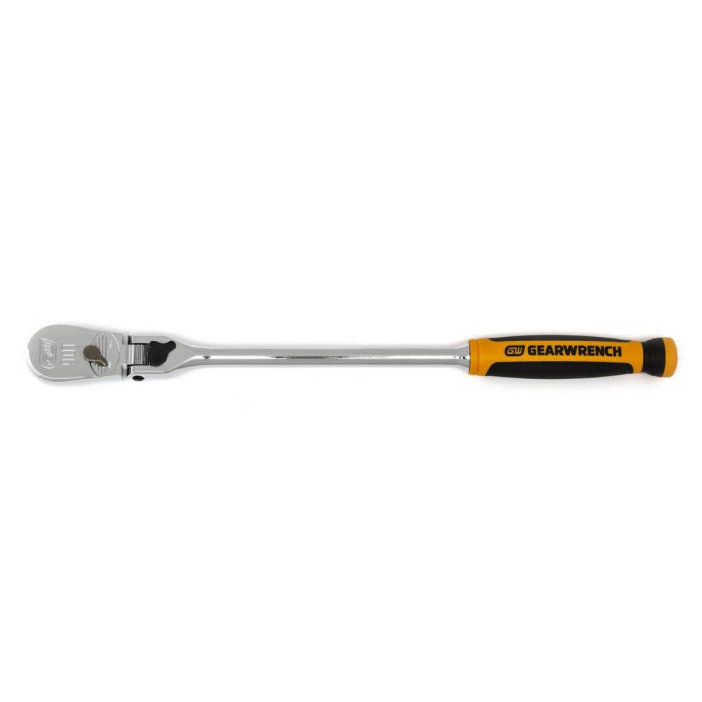 

GEARWRENCH 3/8" Drive 90-Tooth Dual Material Locking Flex Head Teardrop Ratchet 13"