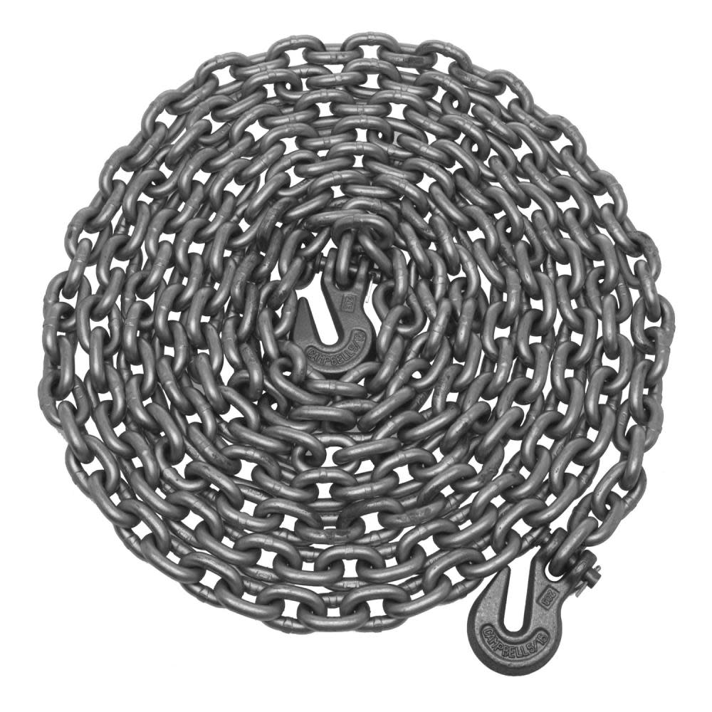 Campbell 5/16 x 20 Ft. Tow Chain with Clevis Grab Hooks Each End 1 Per Bagin T0513578 Acme Tools