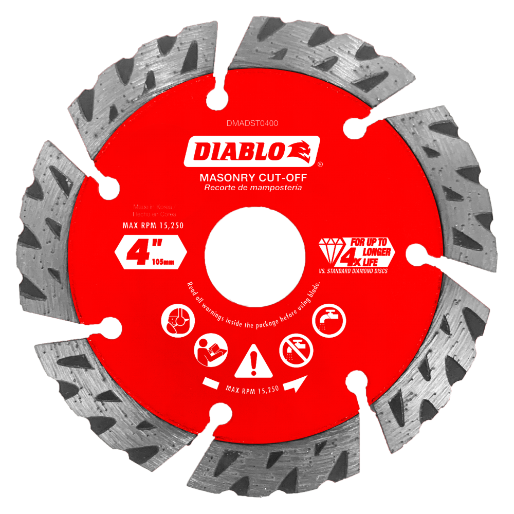 

Diablo Tools 4" Diamond Segmented Turbo Cut-Off Discs for Masonry