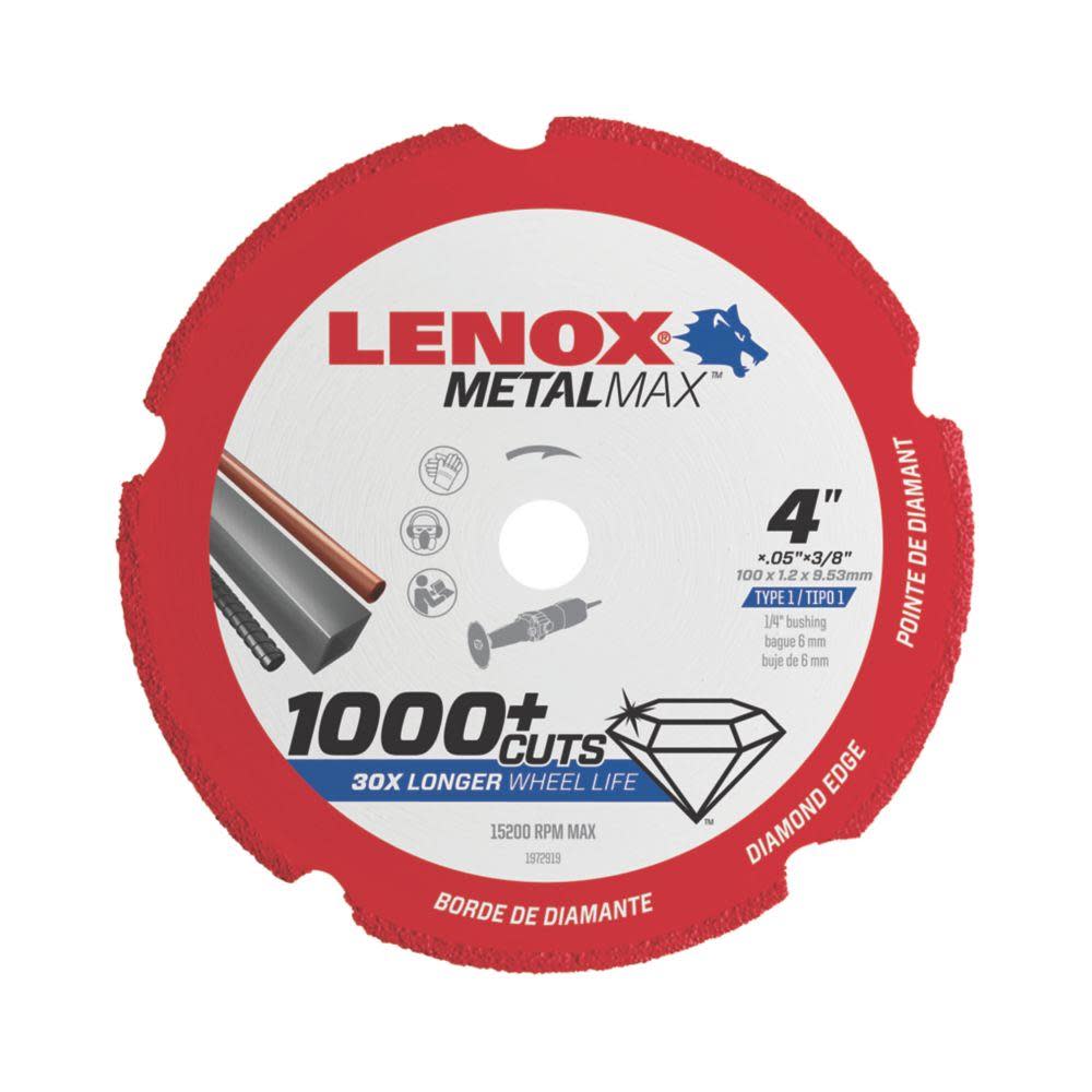 

Lenox 4 In. x 3/8 In. MetalMax Diamond Cutoff Wheel DG