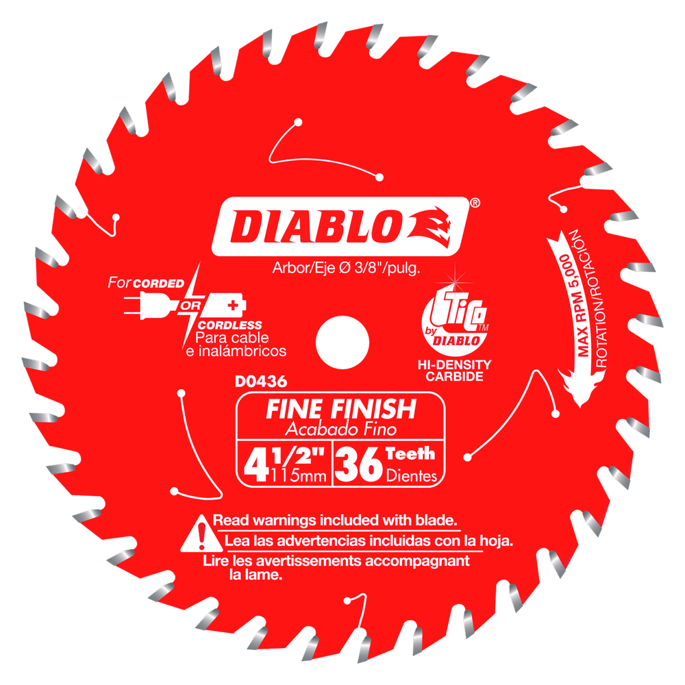 

Diablo Tools 4-1/2 In. x 36 Tooth Cordless Trim Saw Blade
