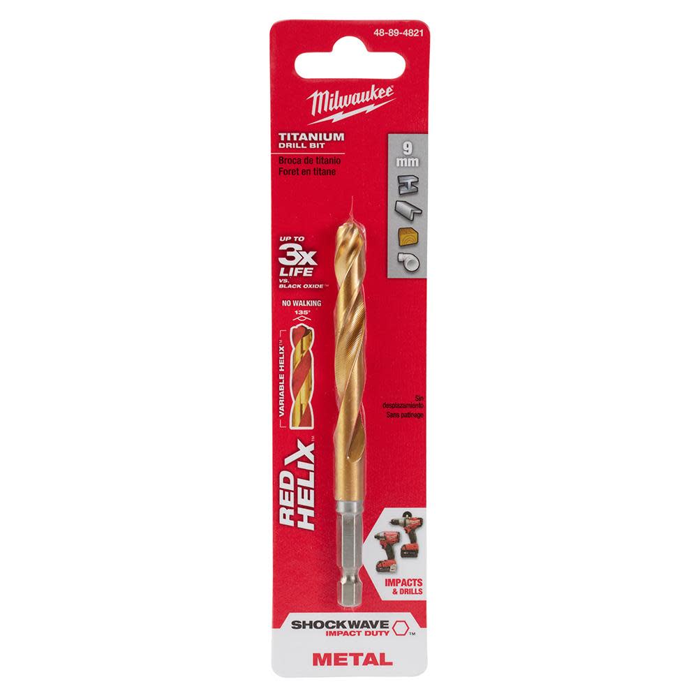 

Milwaukee 9mm Metric Titanium SHOCKWAVE Red Helix Bit