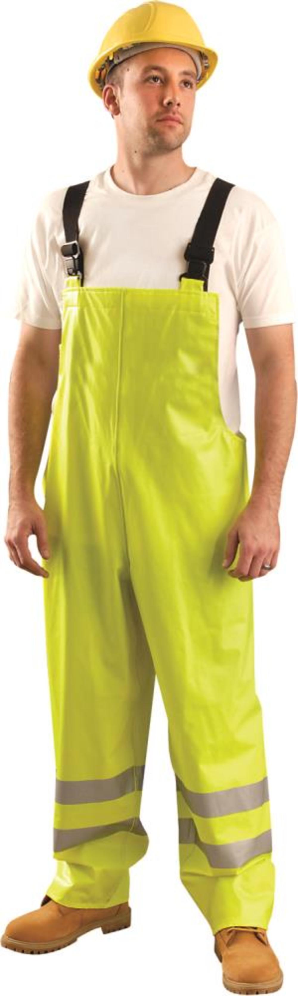 NEW North Waterproof Bib Pants Mens XXL Yellow Flame Retardant Rain Gear 