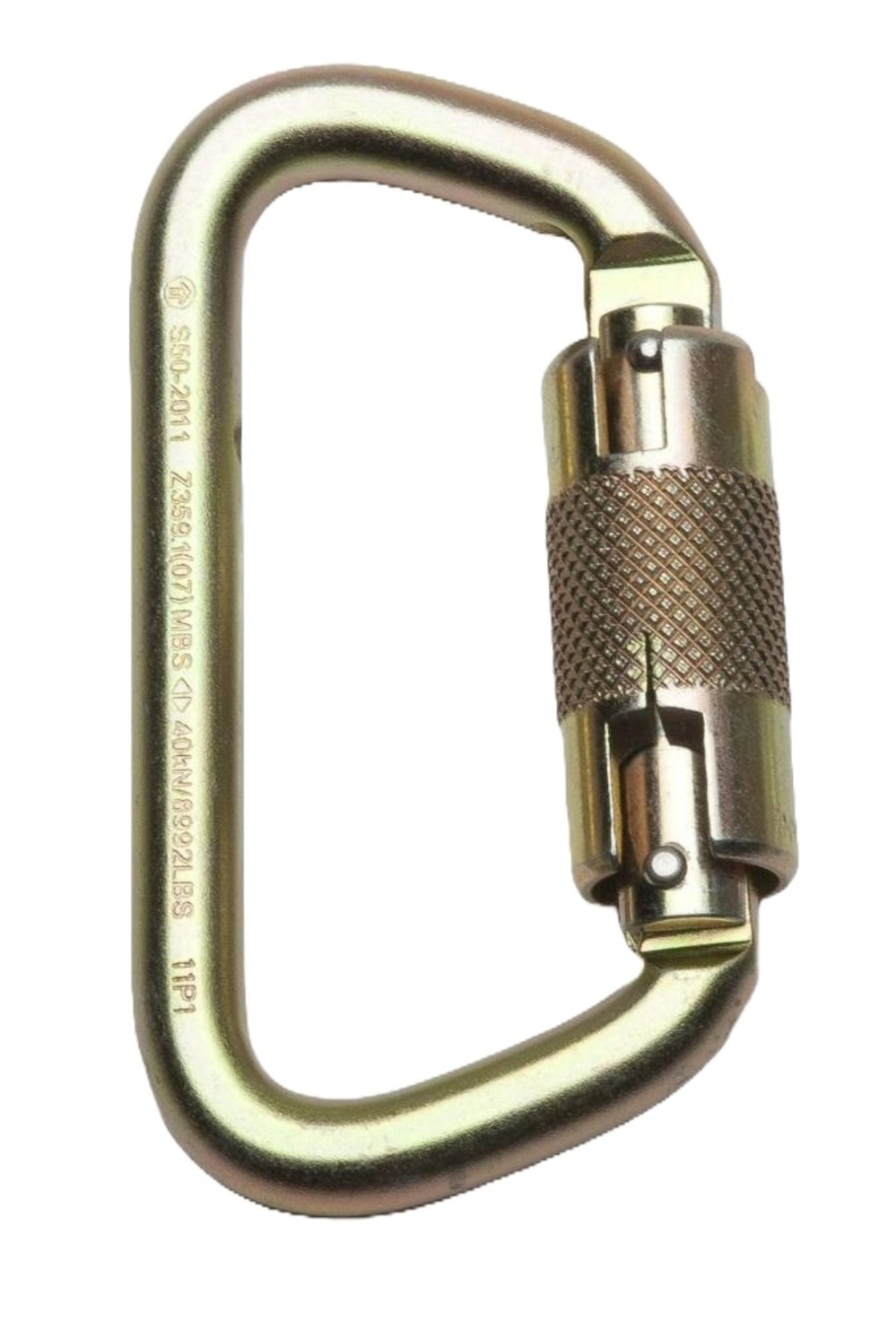 Werner 3/4in Gate Opening Steel Self-Locking Carabiner, 3600lb Gate