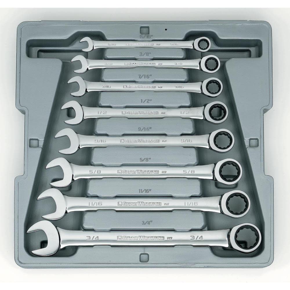

GEARWRENCH Ratcheting Wrench Set 8 pc. SAE Combination