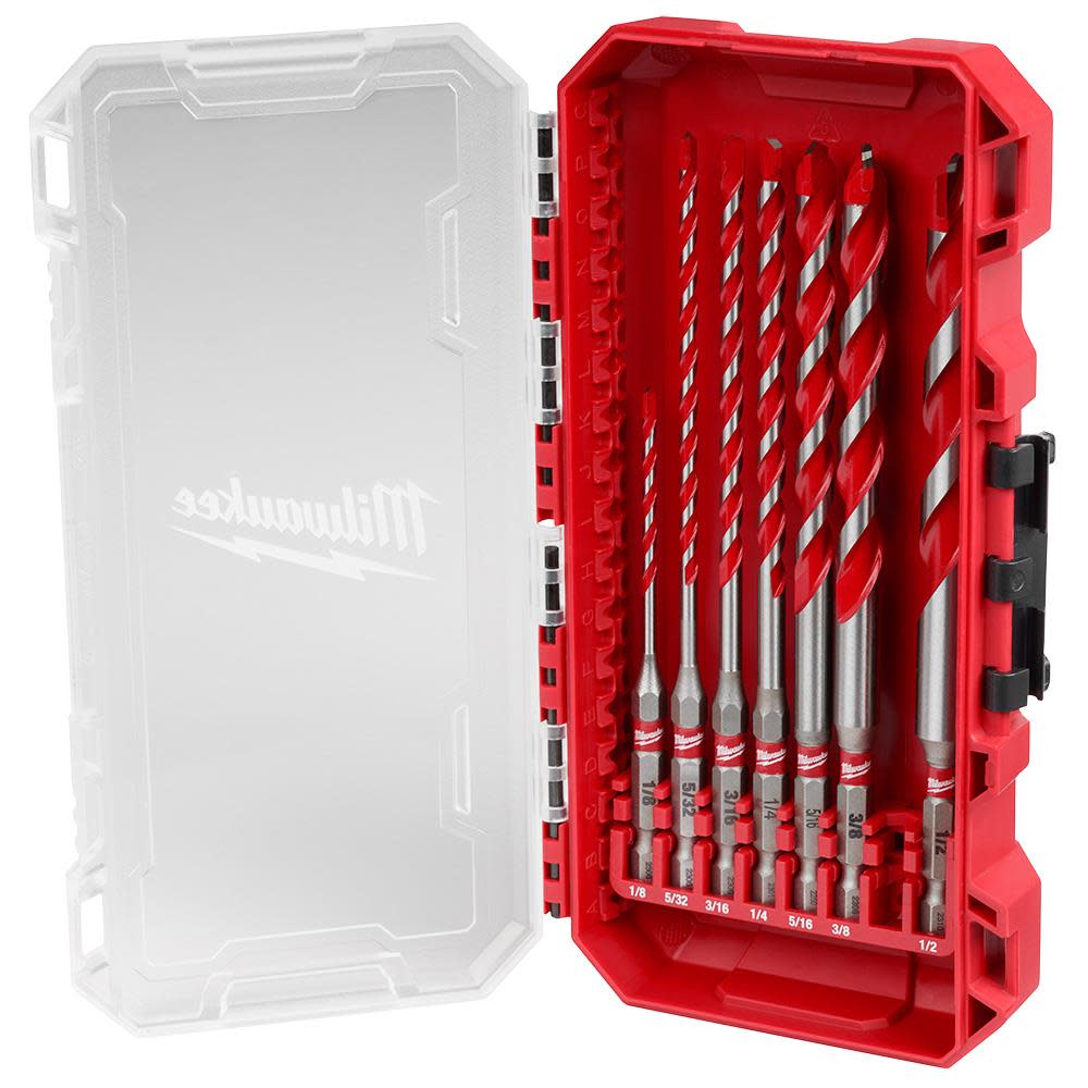 Milwaukee SHOCKWAVE Carbide Hammer Drill Bit Kit 7pc 48-20