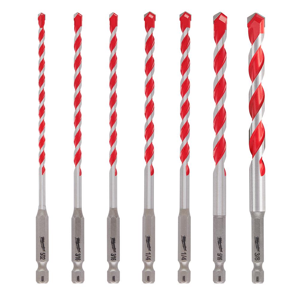 

Milwaukee 7 pc SHOCKWAVE Carbide Hammer Drill Bit Kit