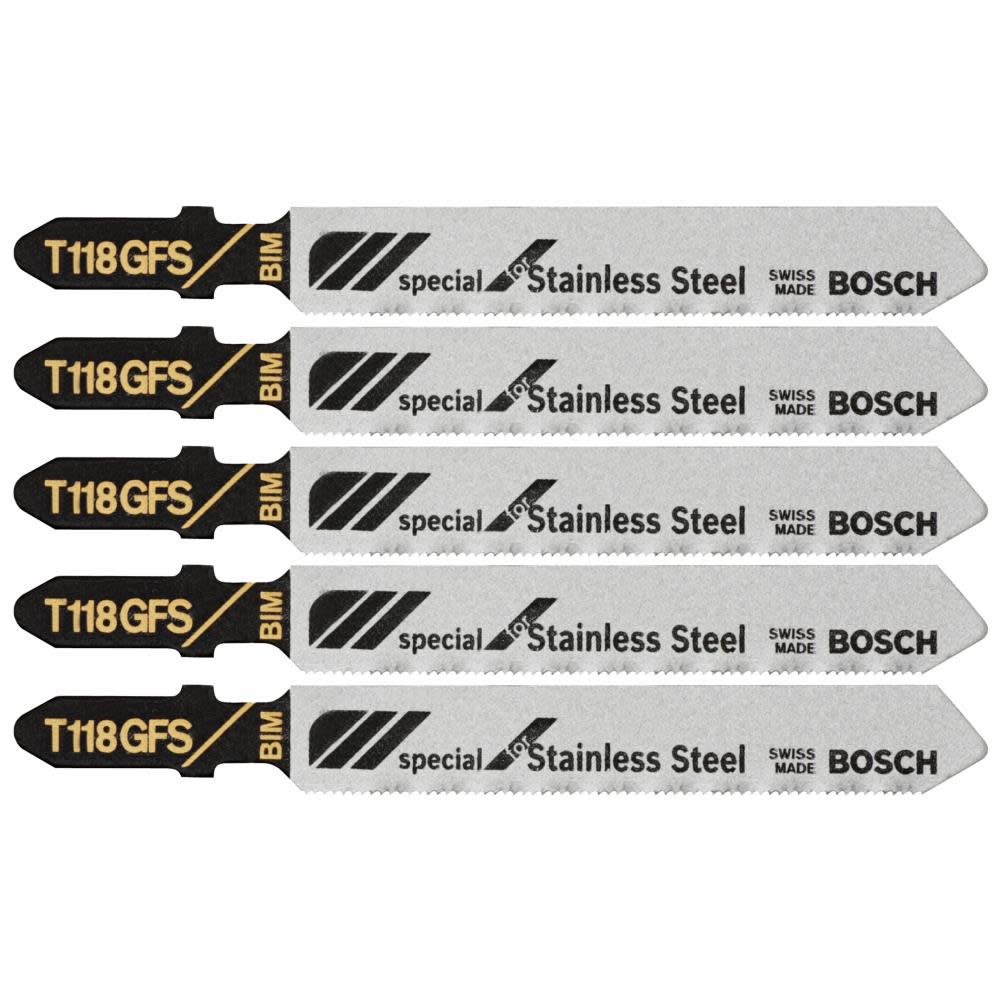 

Bosch Jig Saw Blades 5pc 3 1/4" 36 TPI Basic for Stainless Steel T Shank