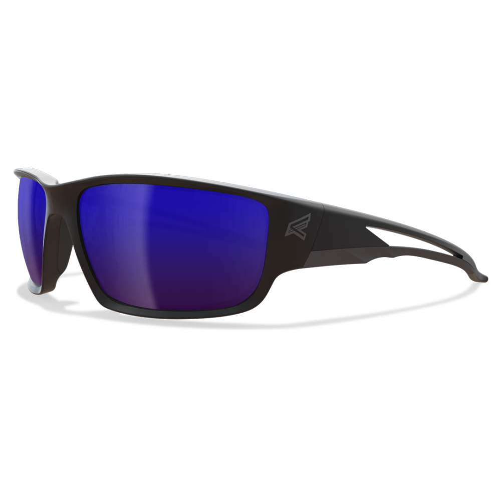 

Edge Kazbek Polarized Safety Glasses Black Frame Aqua Precision Blue Mirror Lens