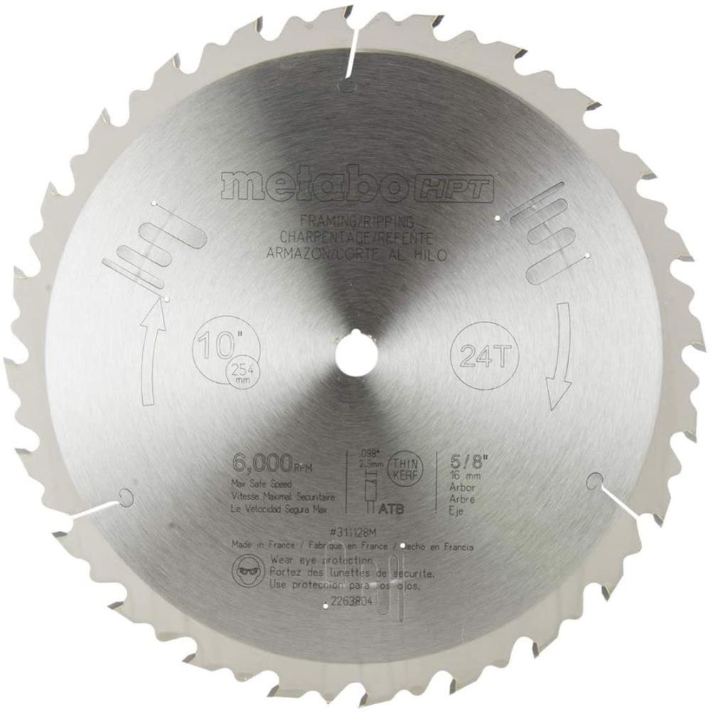 

Metabo HPT Miter/Table Saw Blade 10" 24T Tungsten Carbide Tipped