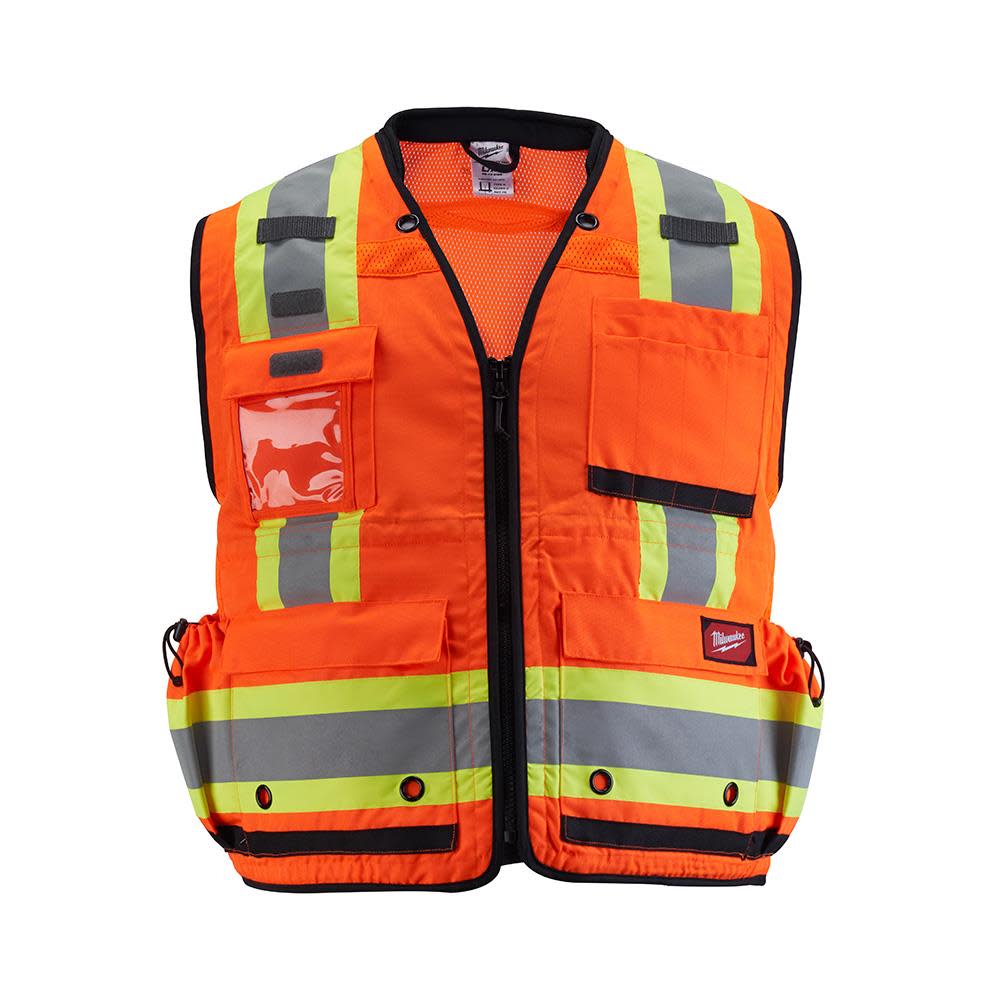 Milwaukee Class 2 Surveyor's High Visibility Orange Safety Vest - S/M