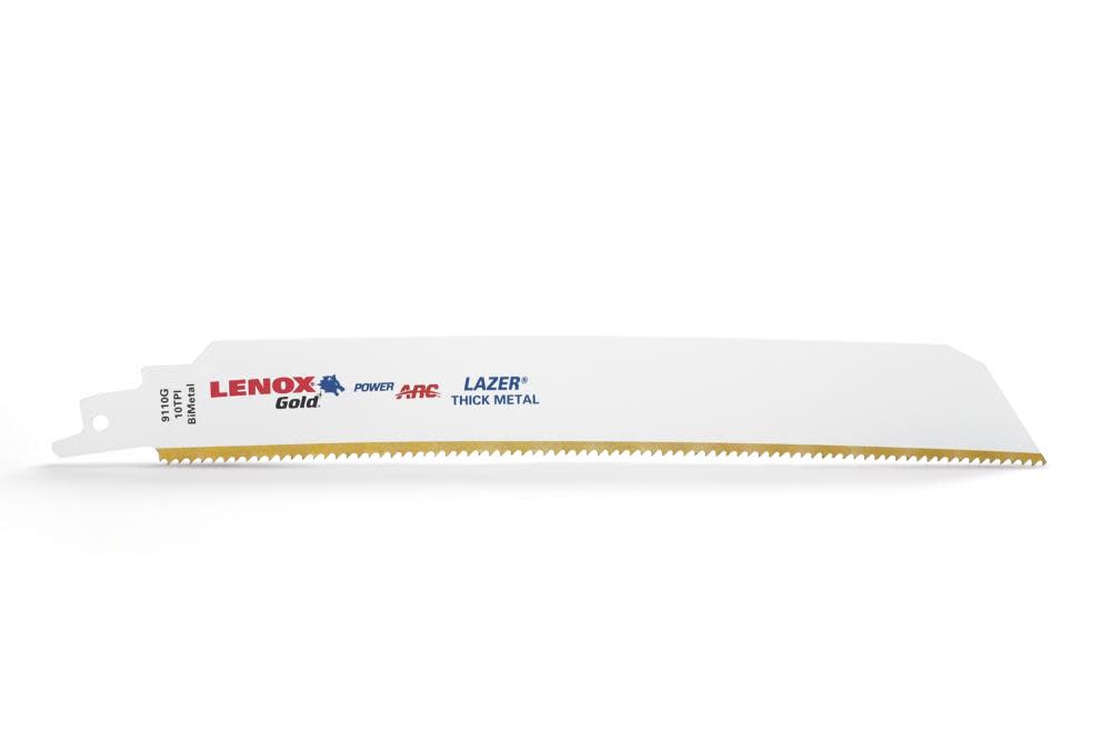 

Lenox 9 In. 10 TPI Gold Power Arc Curved Reciprocating Saw Blade 5 pk.