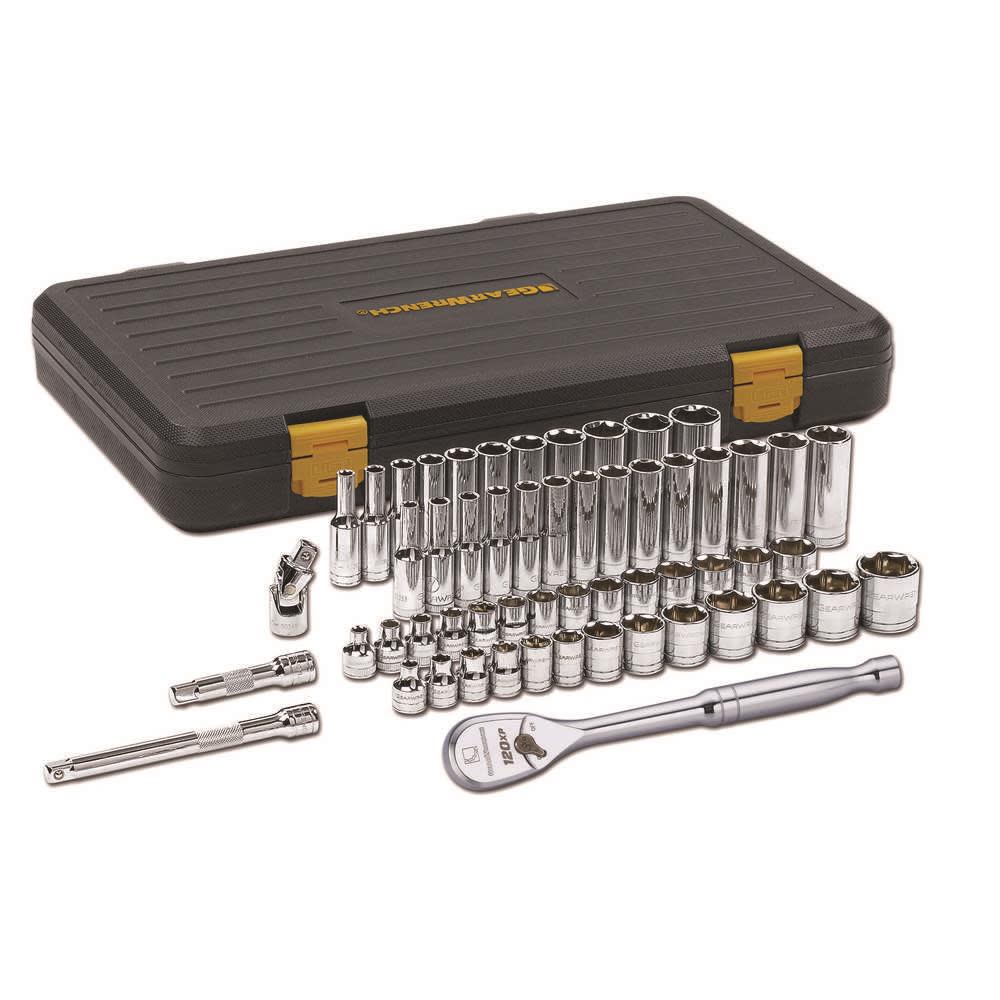 

GEARWRENCH Mechanics SAE/Metric Tool Set 120XP 3/8" Drive 6 Point 56pc