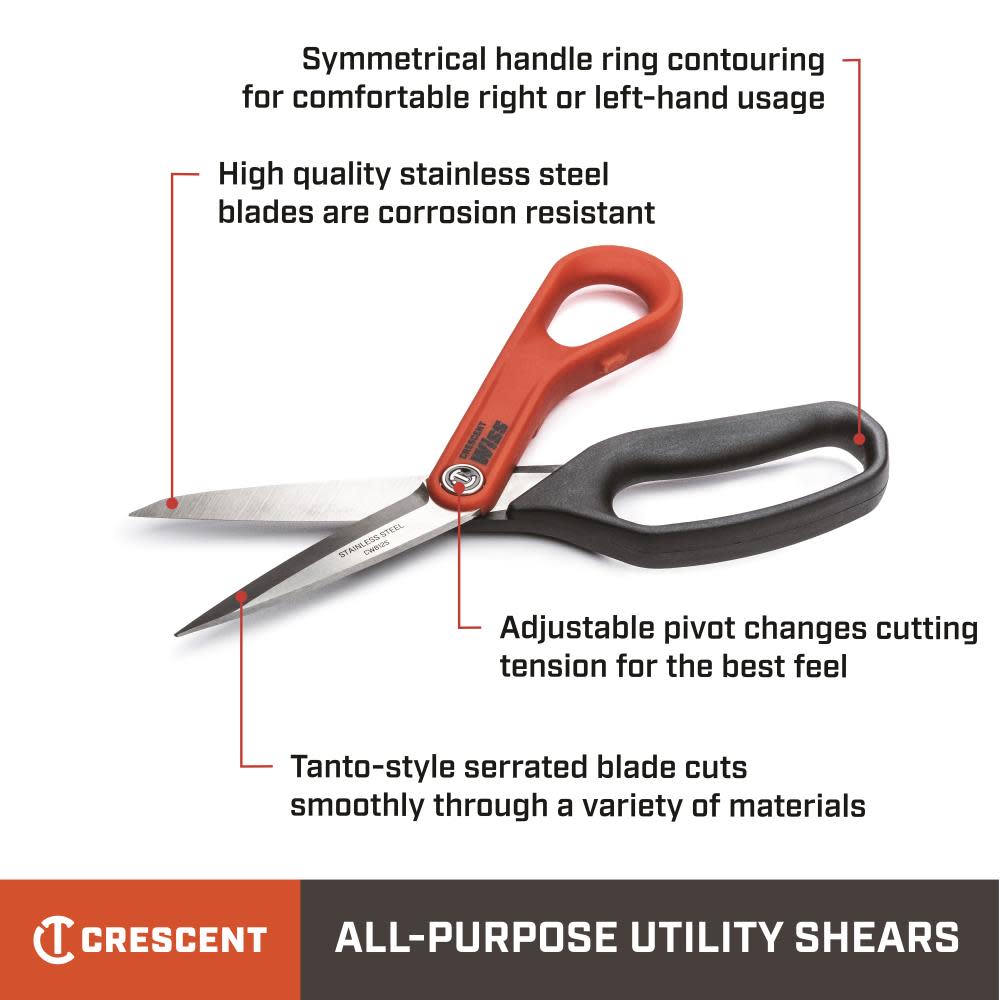 Crescent Wiss 8-1/2in Tradesman Shears All Purpose Stainless