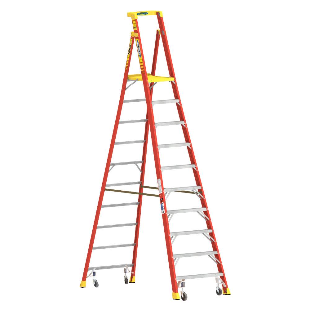 

Werner Podium 10-ft Fiberglass 300-lb Type IA Platform Ladder