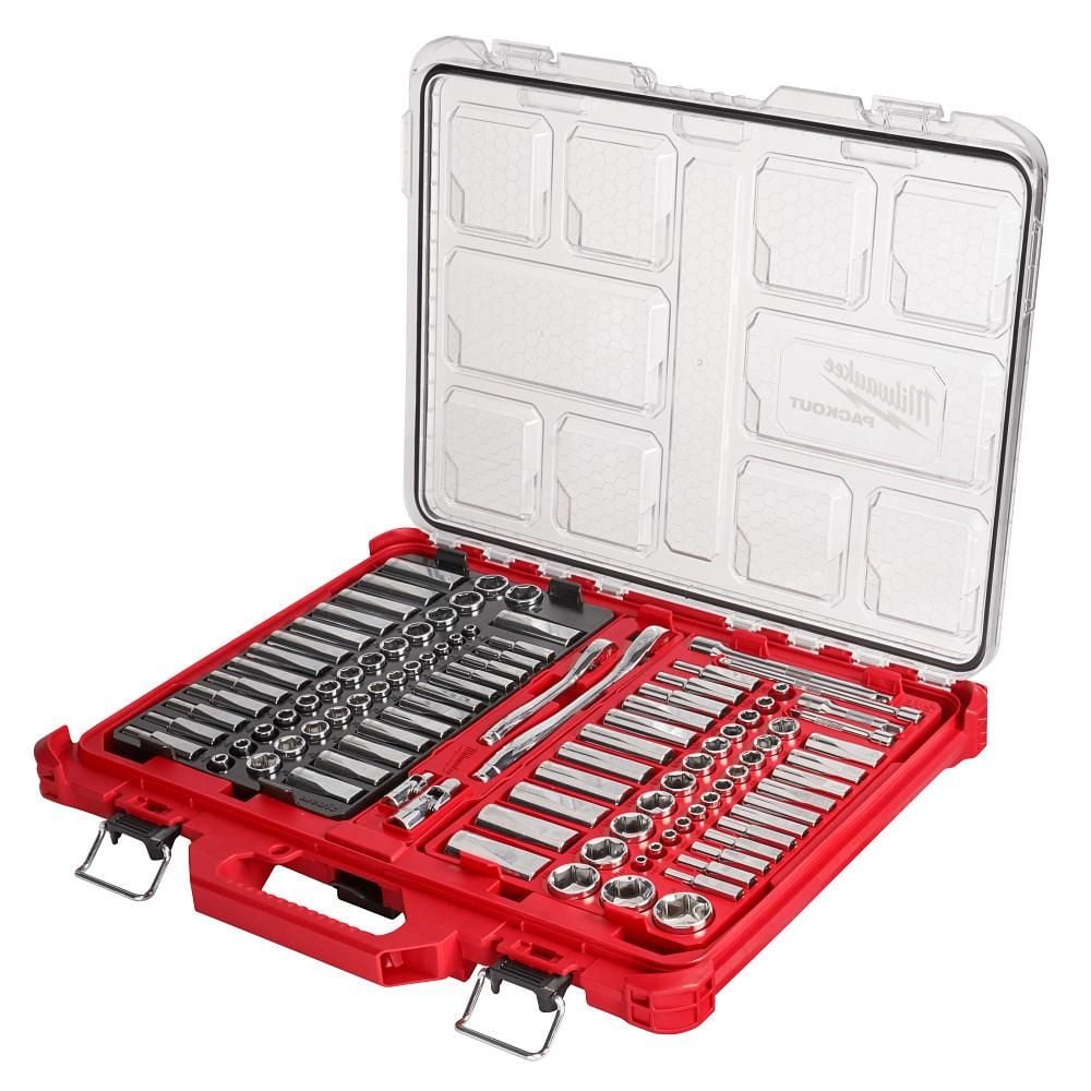 Milwaukee 1/4in & 3/8 106pc Ratchet and Socket Set in PACKOUT - SAE & Metric