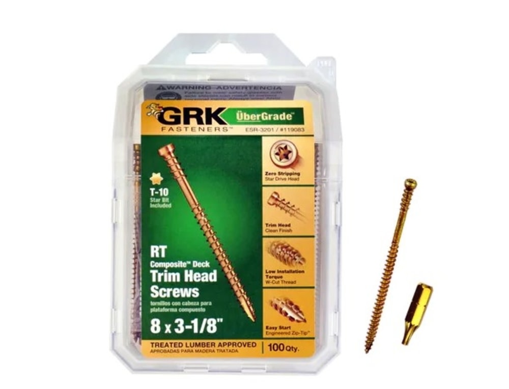 GRK Fasteners RT Composite Deck Trim Screws 8 x 3 1/8in 100qty 119083