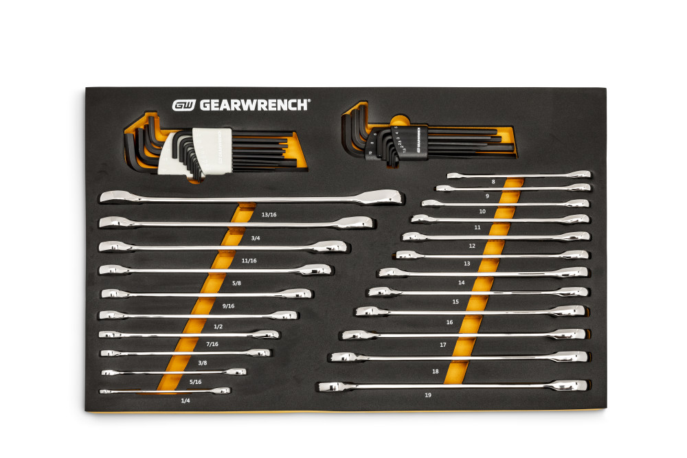 GEARWRENCH SAE/Metric Ratcheting Wrench and Hex Key Set 90T 44pc