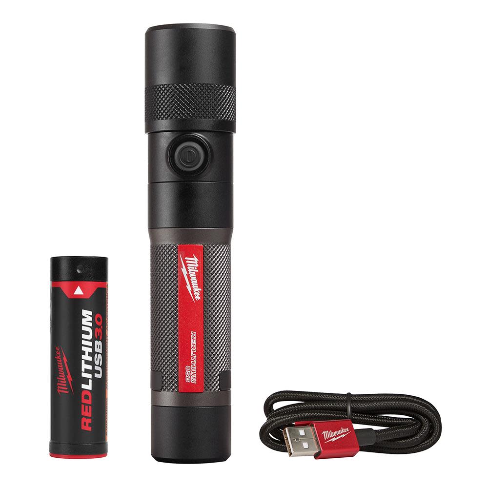 

USB Rechargeable 1100L Twist Focus Flashlight