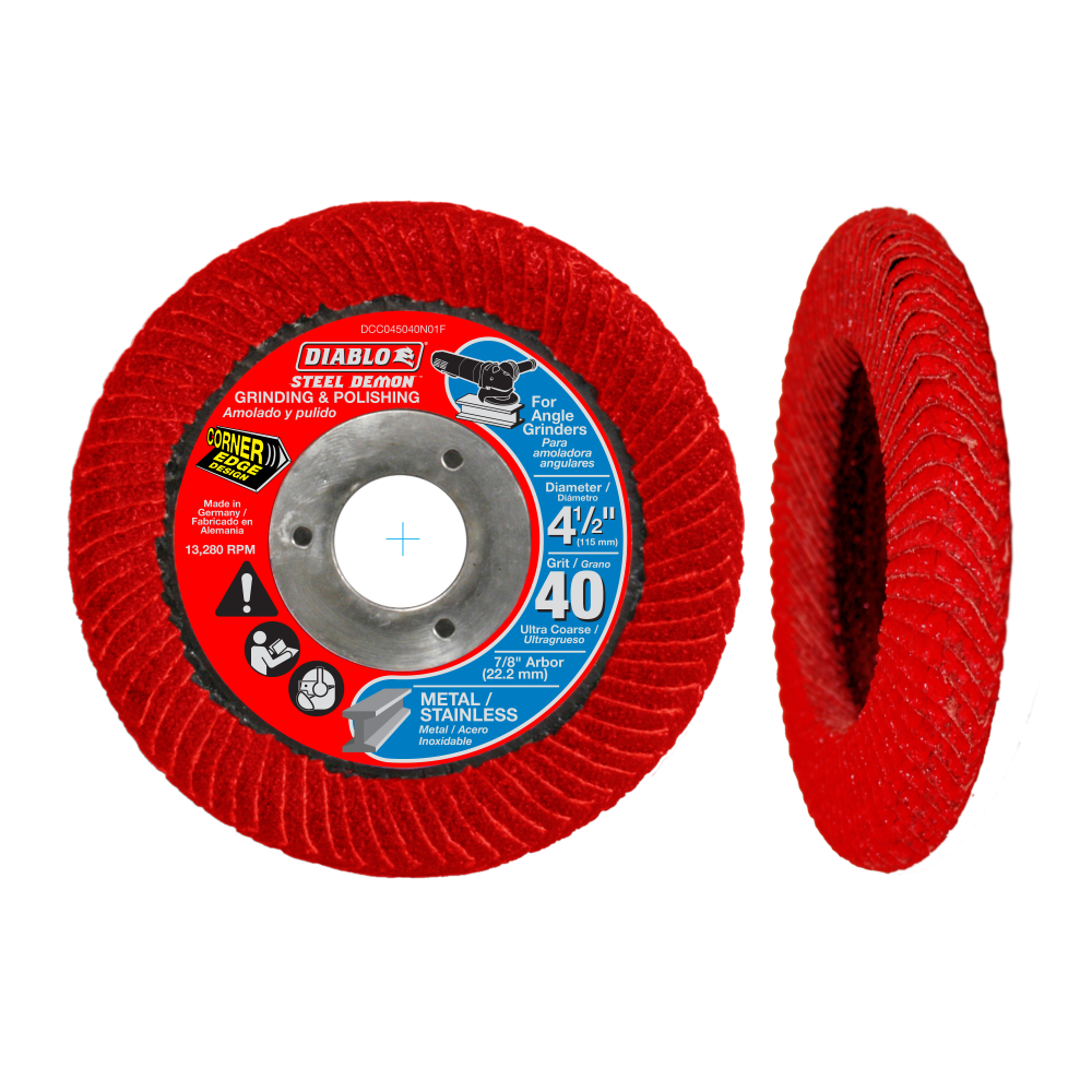 

Diablo Tools 4-1/2" Steel Demon Corner-Edge Flap Disc 40 Grit