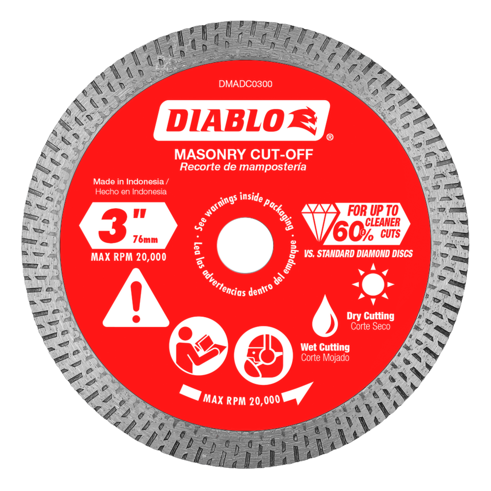 

Diablo Tools 3" Diamond Continuous Rim Cut Off Discsfor Masonry