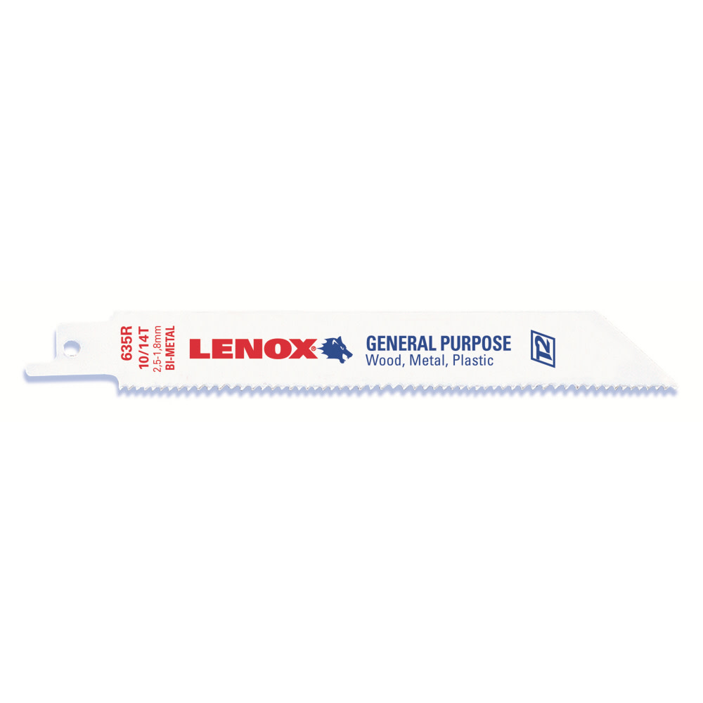 

Lenox 6 In. 10/14 TPI Reciprocating Blade 5 Pk