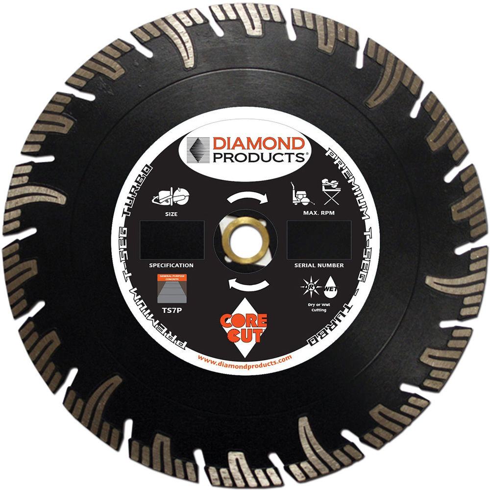 Diamond Products TS7P T-Segment 7 Inch Segmented Turbo Rim Diamond ...