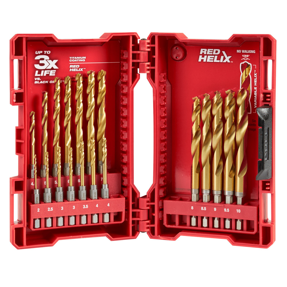 

Milwaukee SHOCKWAVE Impact Duty RED HELIX Titanium Metric Drill Bit Set 19PC