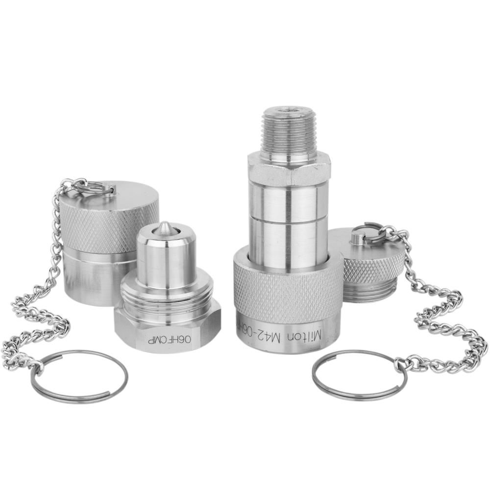 Milton 3/8in NPTF Hydraulic High Flow Coupler Complete Set M42-06HFCSP ...