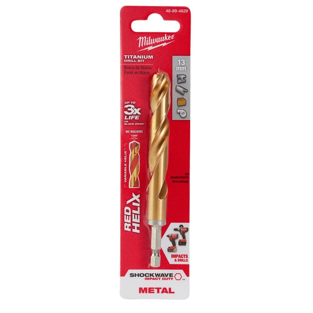 

Milwaukee 13mm Metric Titanium SHOCKWAVE Red Helix Bit