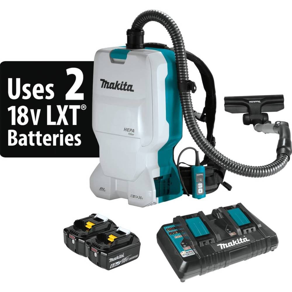 View Makita 18V X2 (36V) LXT 1.6 Gallon HEPA Backpack Dry Vacuum Kit