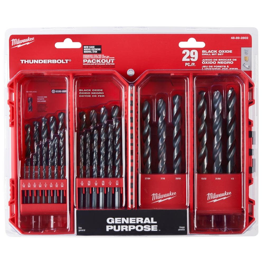 Milwaukee THUNDERBOLT Black Oxide Drill Bit Set 29PC 48-89