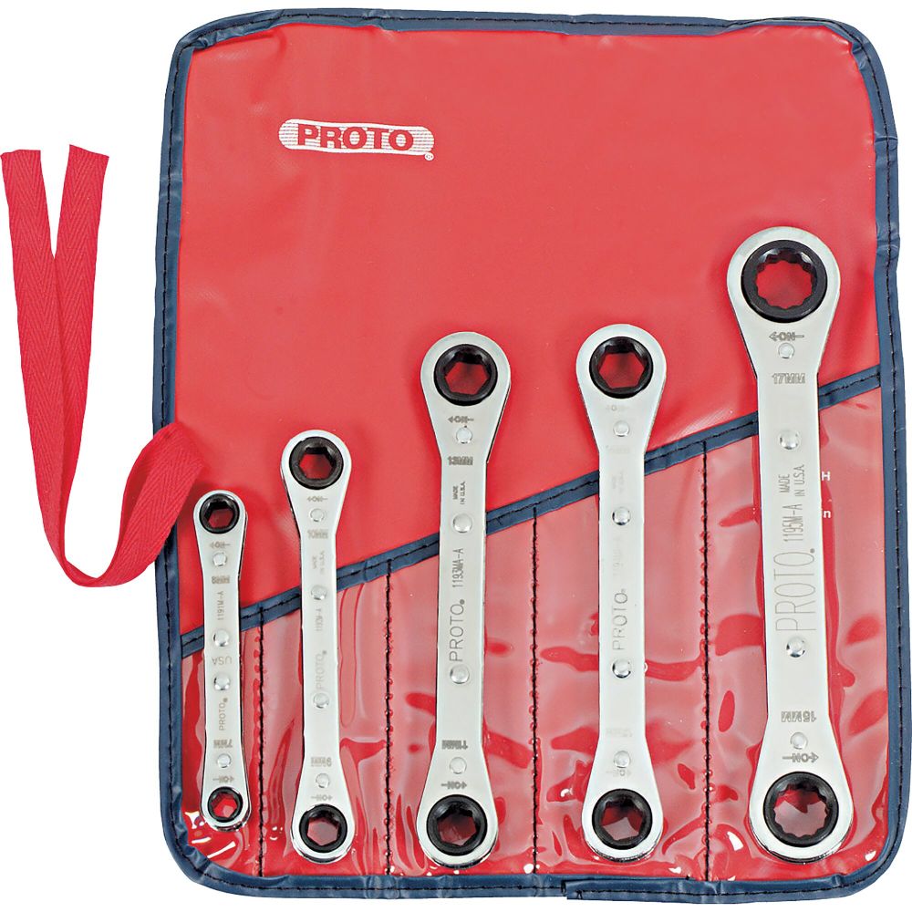 Proto Ratcheting Box Wrench Set 6 & 12 Point 5pc J1190MA - Acme Tools