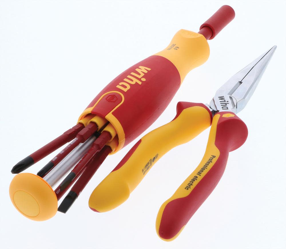 

Wiha Insulated Long Nose Pliers & SlimLine Blade Set 8 Piece