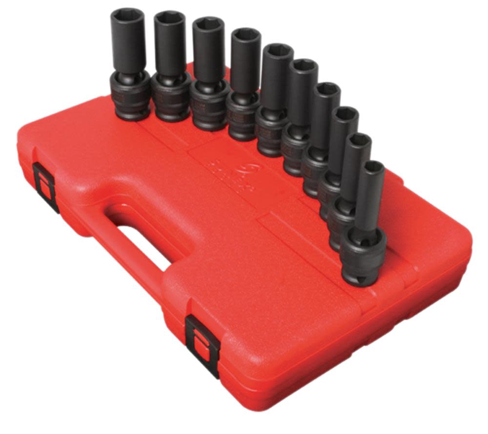

Sunex 10 pc. 1/2 In. Drive Metric Universal Deep Impact Socket Set