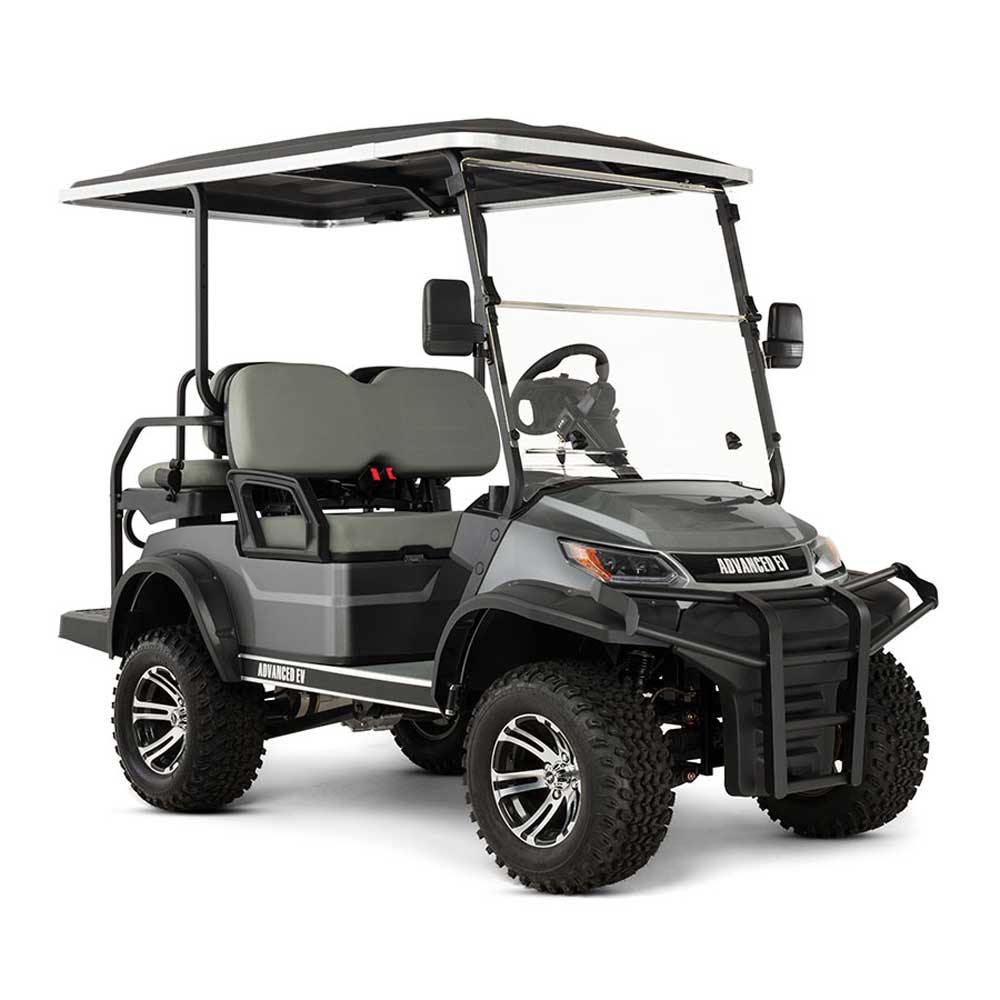 

Advanced EV ADVENT 4L Golf Car 48V Lifted Electric 2+2 Metallic Charcoal