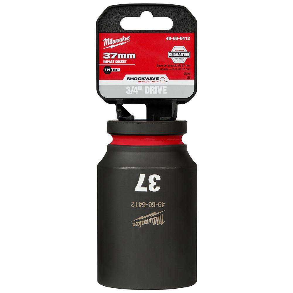 

Milwaukee SHOCKWAVE Impact Duty Socket 3/4" Drive 37MM Deep 6 Point