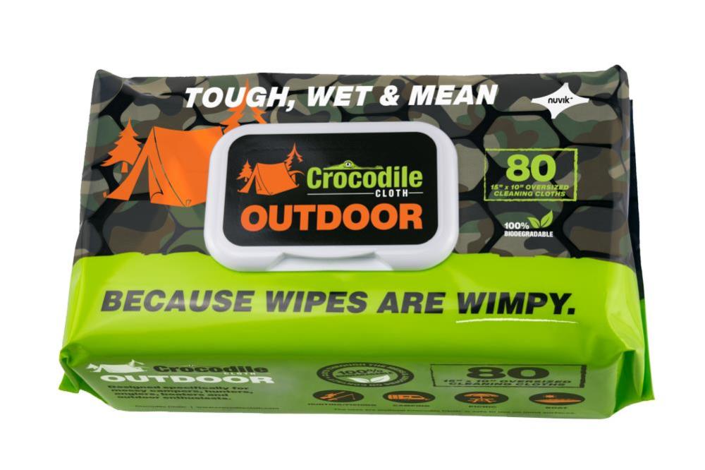 

Crocodile Cloth Outdoor Huge Biodegradable Cleaning Cloths 1 Pack/80 Cloths