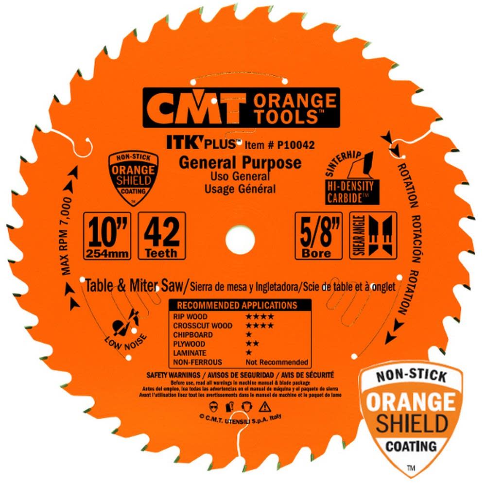 

CMT 10In x 42Tooth ITK Plus Saw Blade