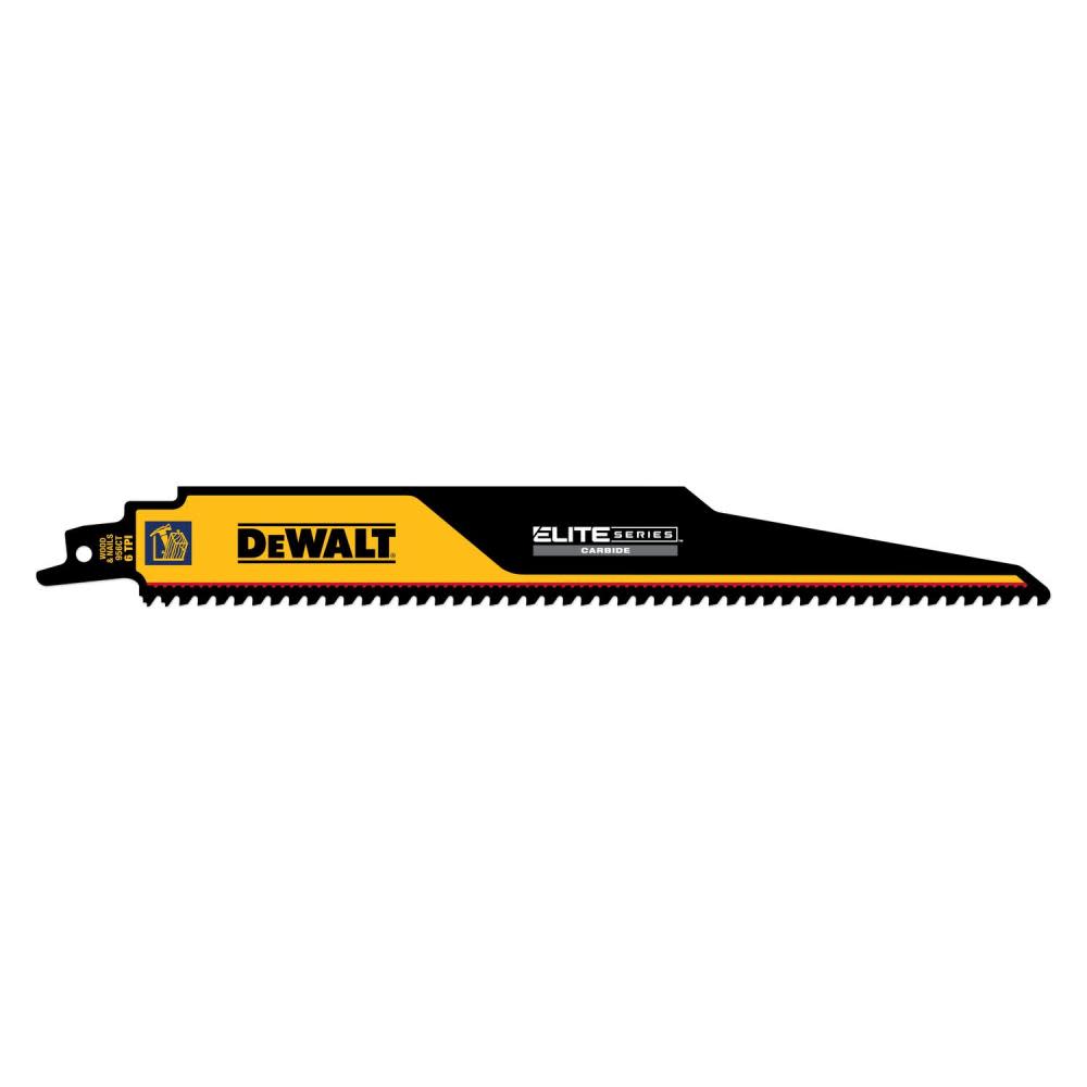 

DEWALT ELITE SERIES Reciprocating Saw Blade 1pk Carbide Tipped 9" 6 TPI Demolition