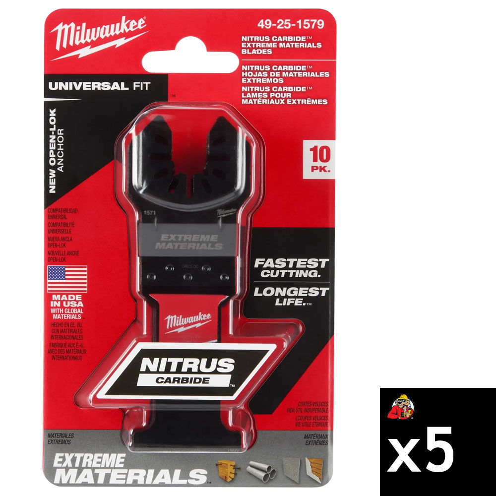Milwaukee 1-3/8 Inch Carbide Oscillating Multi-Tool Blade Bundle, 50 Pieces