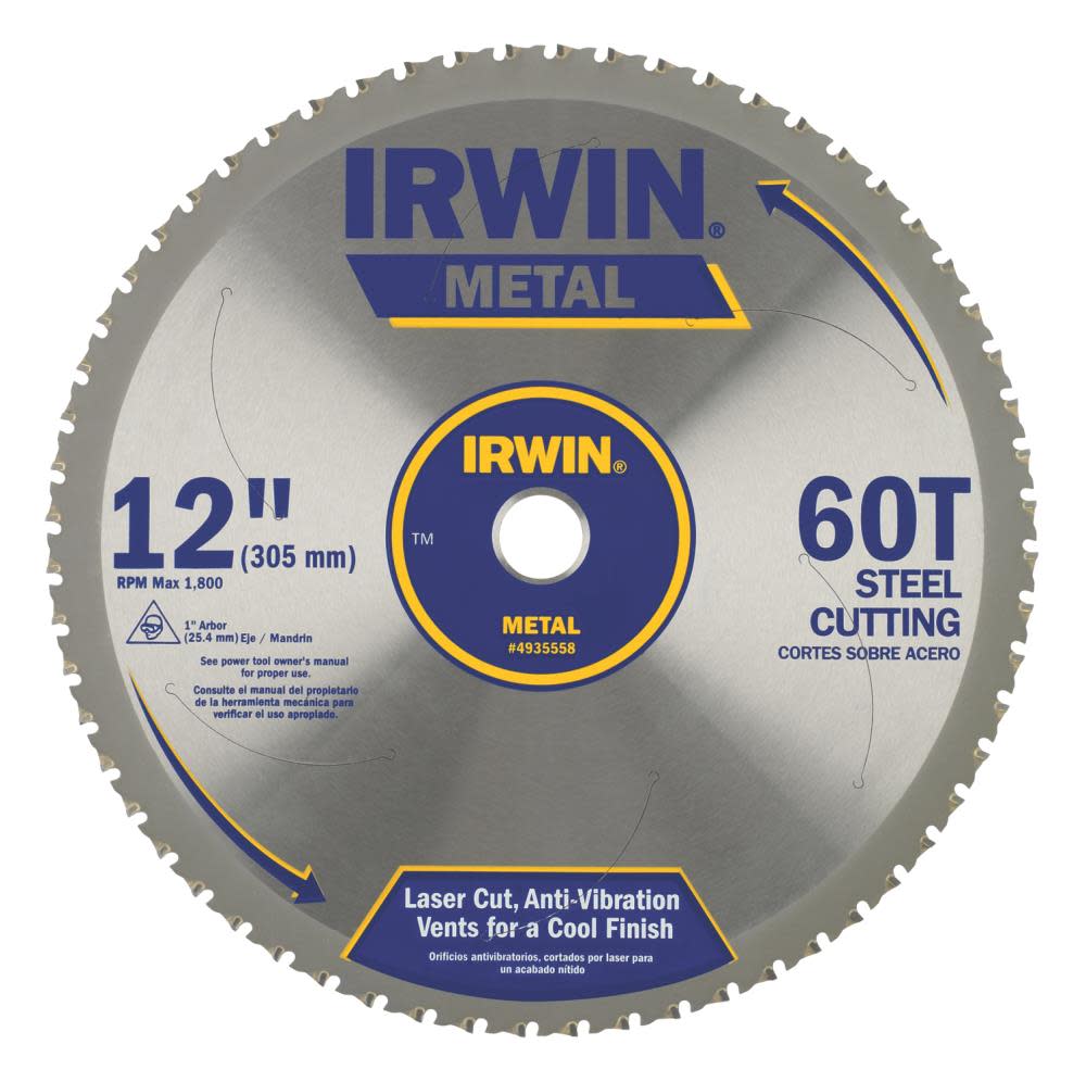 

Irwin 12 In. x 60T Master Combination Ferrous Steel 1 In. Arbor - Carded