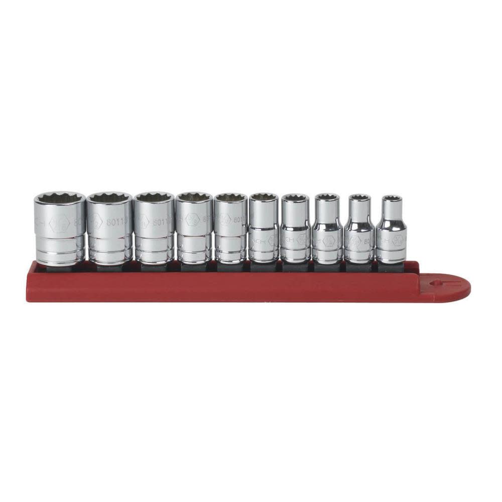 

GEARWRENCH 10 Pc. 1/4" Drive 12 Point Standard SAE Socket Set