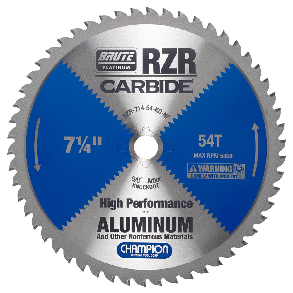 

Champion Cutting Tool Brute Carbide Tipped Circular Saw Blade 7-1/4 In (aluminum/non-ferrous cutting)