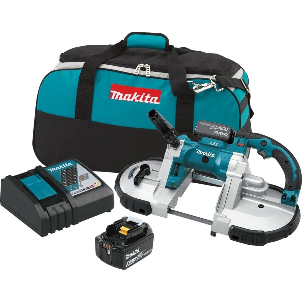View Makita 18 Volt LXT Lithium-Ion Cordless Portable Band Saw 5 Ah Kit